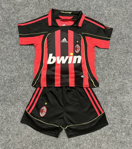 2006-2007 AC Milan Home Retro Kids Soccer Jersey