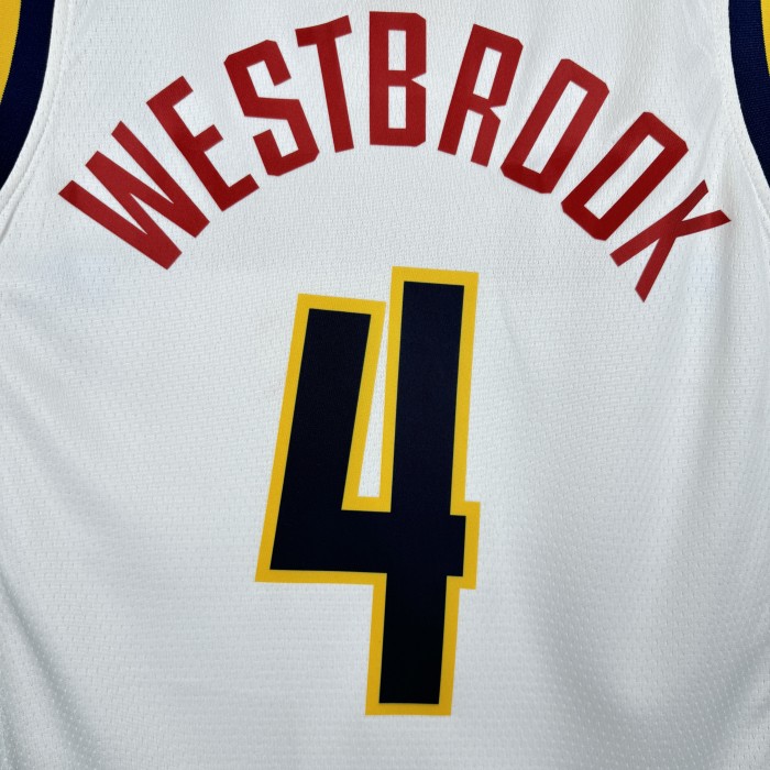 23-24 Nuggets WESTBROOK #4  White Top Quality Hot Pressing NBA Jersey