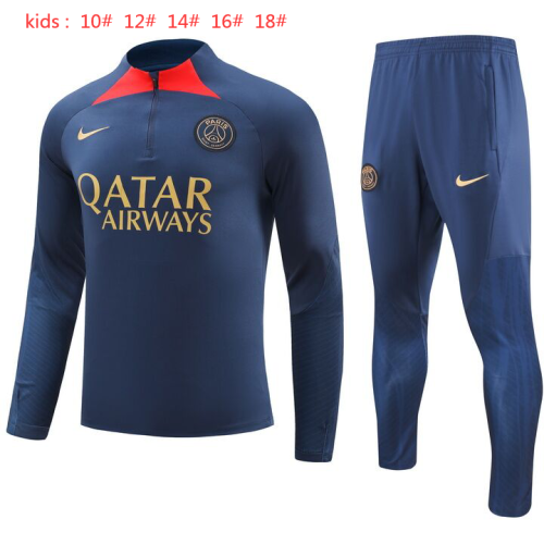 23-24 Paris Saint-Germain High Quality Kids Half Pull Tracksuit
