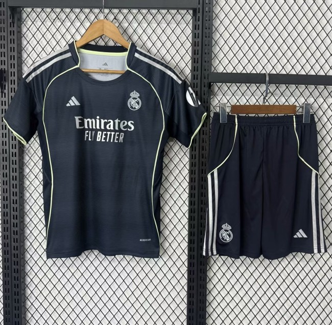 25-26 Real Madrid Away Kids Soccer Jersey