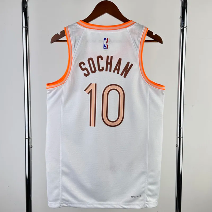 23-24 SA Spurs SOCHAN #10 White City Edition Top Quality Hot Pressing NBA Jersey