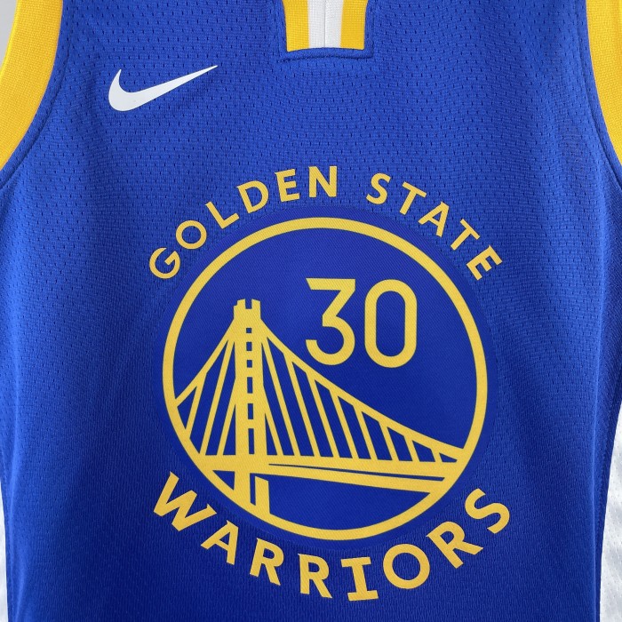 2023 Warriors CURRY #30 Blue Top Quality Hot Pressing Kids NBA Jersey