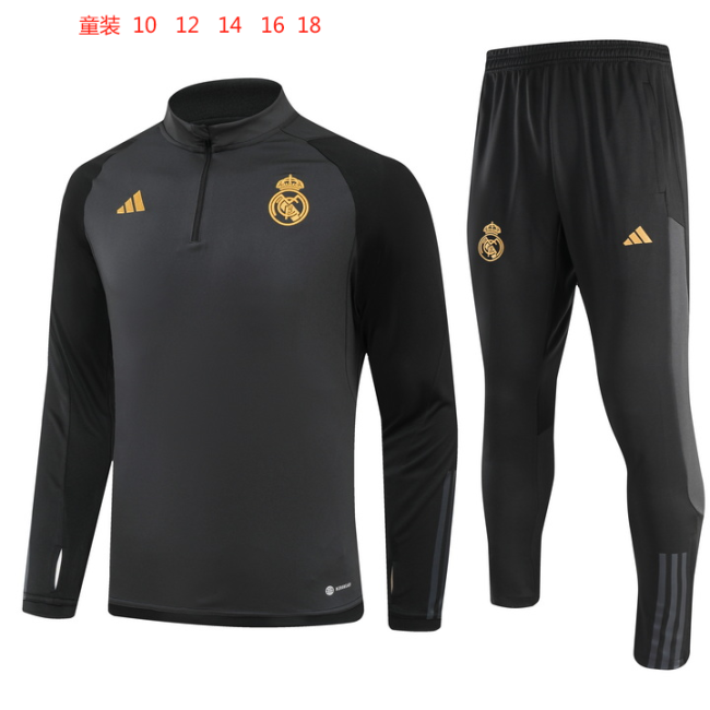 23-24 Real Madrid High Quality Kids Half Pull Tracksuit