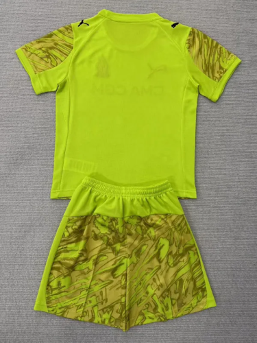 25-26 Marseille Yellow GoalKeeper Kids Soccer Jersey