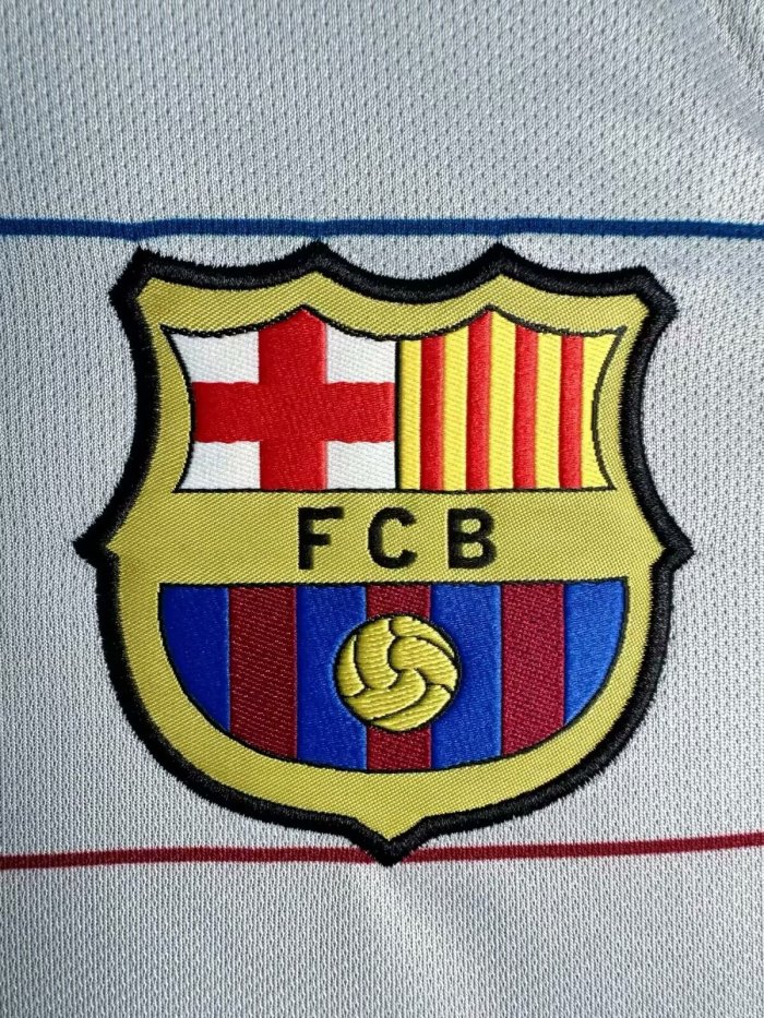2003-2004 Barcelona Away Long Sleeve Retro Soccer Jersey
