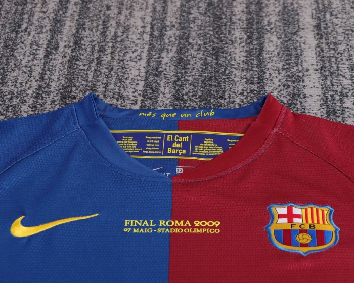 2008-2009 Barcelona Home UCL Edition Retro Kids Soccer Jersey