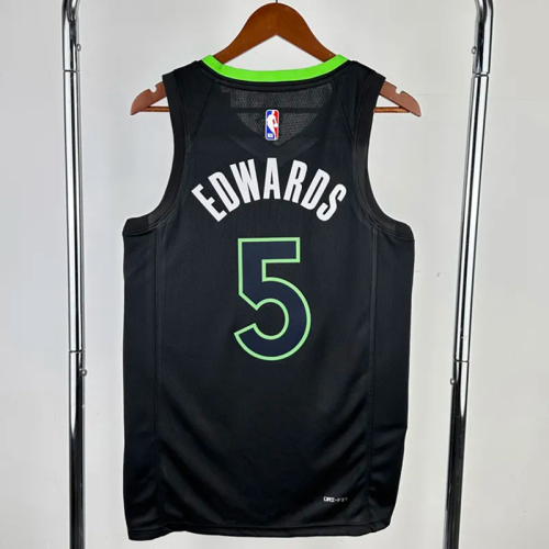 22-23 TIMBERWOLVES EDWARDS #5 Black Top Quality Hot Pressing NBA Jersey (Trapeze Edition)
