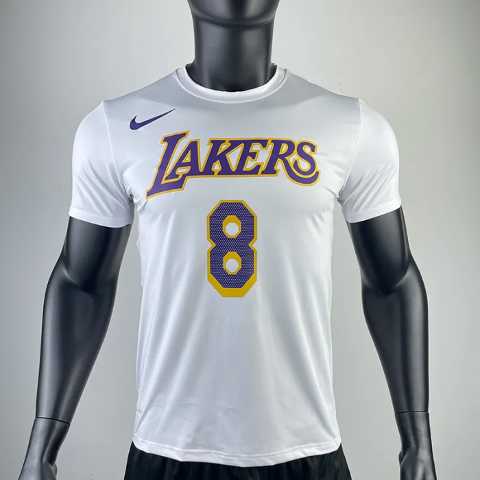 2023 LAKERS BRYANT #8 White Quick drying T-shirt