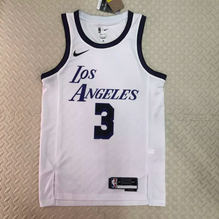 22-23 LAKERS DAVIS #3 White City Edition Top Quality Hot Pressing NBA Jersey