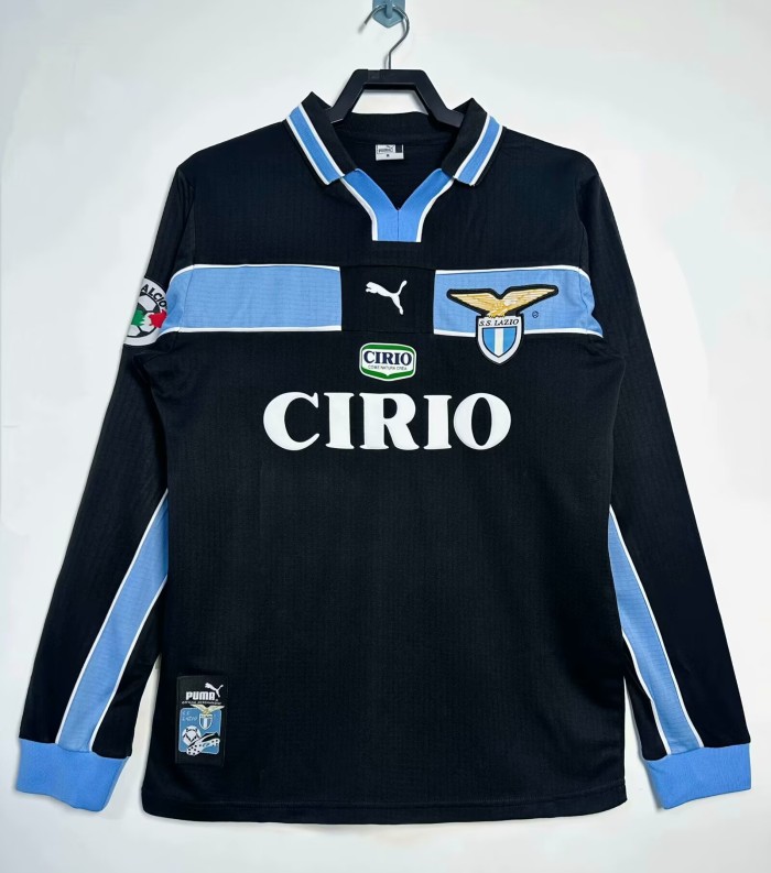 1998-1999 Lazio Away Long Sleeve Retro Soccer Jersey