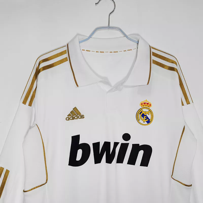 2011-2012 Real Madrid Home Long Sleeve Retro Soccer Jersey