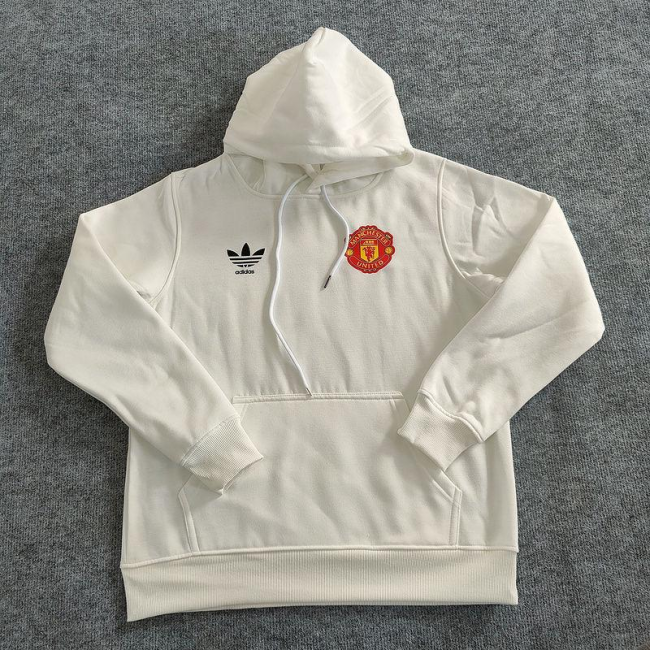 2024 Manchester United White Fleece Hoodie