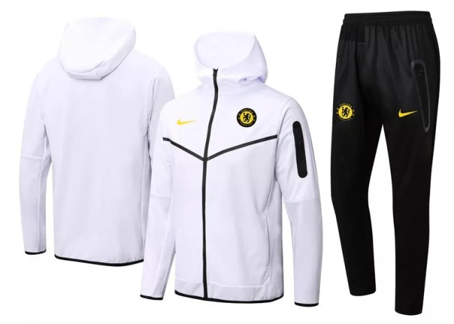 22-23 Chelsea White Hoodie Jacket Tracksuit#F401
