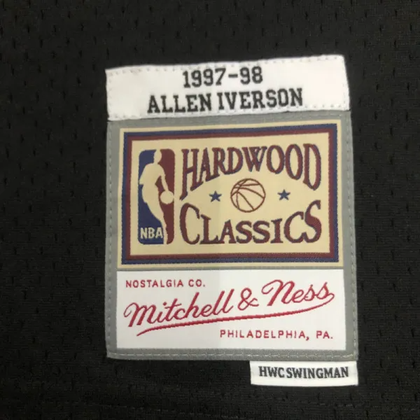 1998 76ERS IVERSON #3 Black Retro Top Quality Hot Pressing NBA Jersey