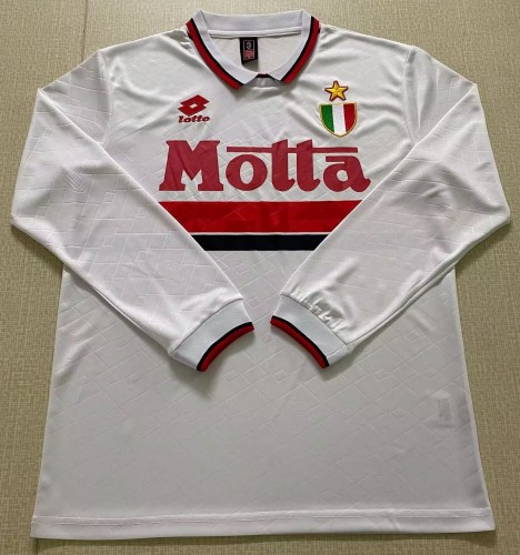 1993-1994 AC Milan Away Long sleeves Retro Soccer Jersey