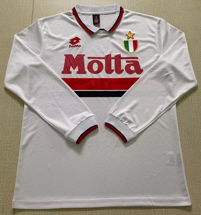 1993-1994 AC Milan Away Long sleeves Retro Soccer Jersey