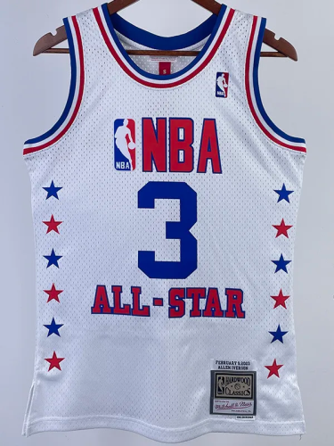 ALL-STAR IVERSON #3 White Top Quality Hot Pressing NBA Jersey