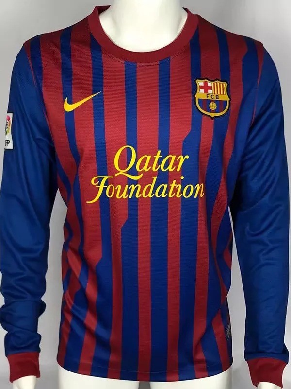 2011-2012 Barcelona Home Long Sleeve Retro Soccer Jersey