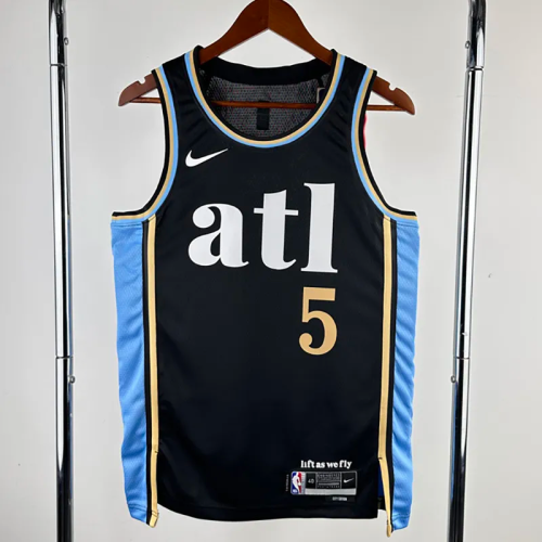 23-24 Hawks MURRAY #5 Black City Edition Top Quality Hot Pressing NBA Jersey
