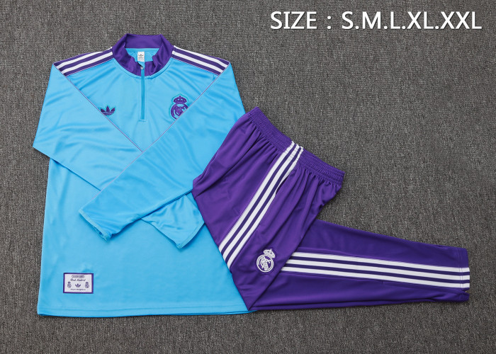 25-26 Real Madrid High Quality Half Pull Tracksuit