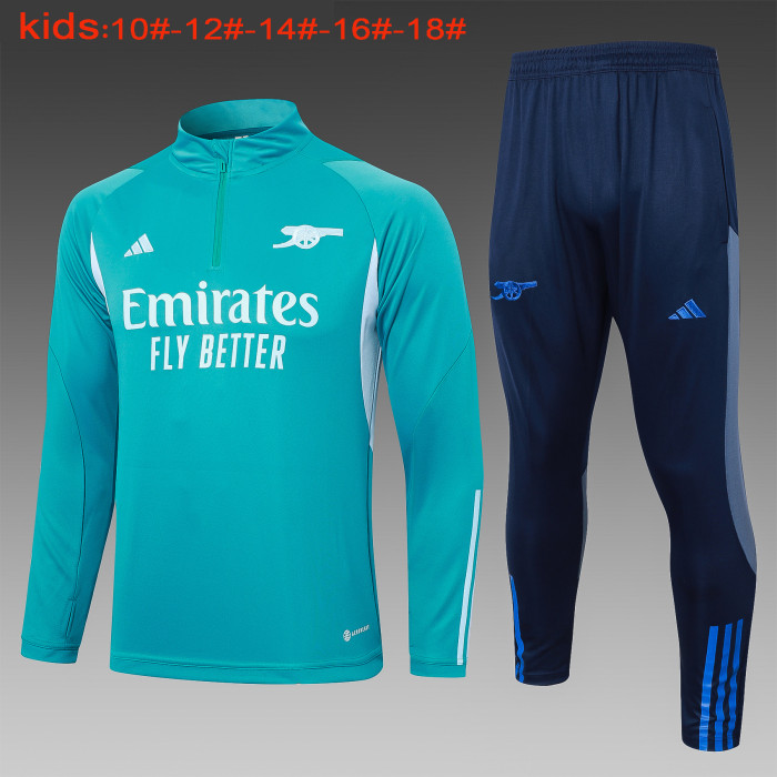 23-24 Arsenal High Quality Kids Half Pull Tracksuit