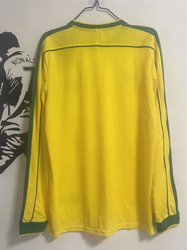 1998 Brazil Home Long sleeves Retro Soccer Jersey 