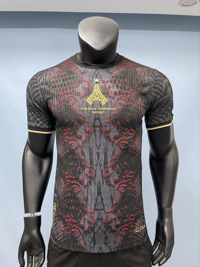 2025 Paris Saint-Germain Grey Red Champion Player Version Training shirts
