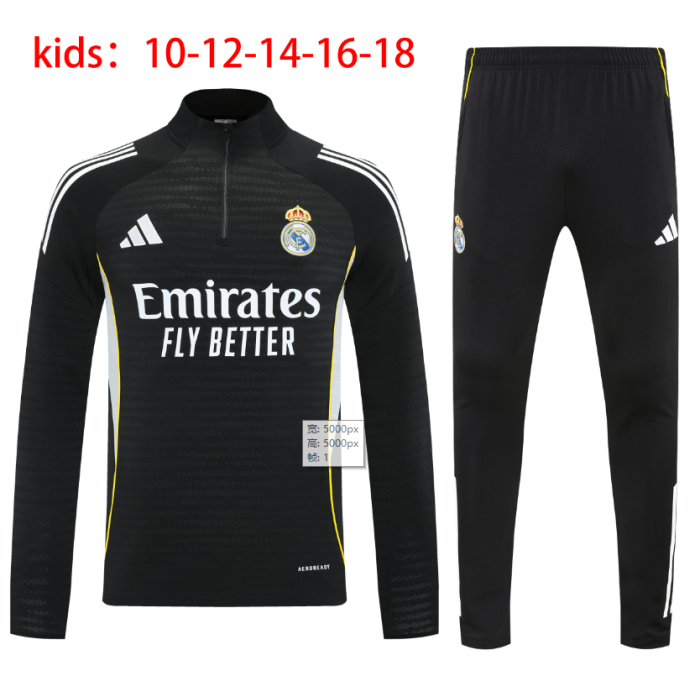 25-26 Real Madrid High Quality Kids Half Pull Tracksuit