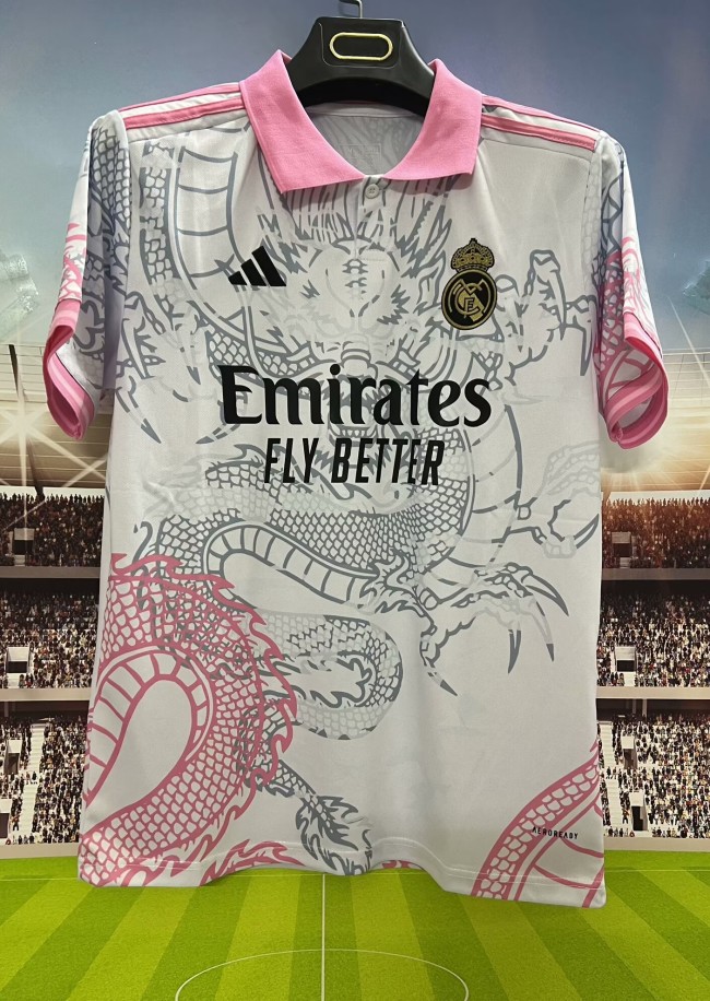 25-26 Real Madrid White Pink Special Edition Fans Training Shirts