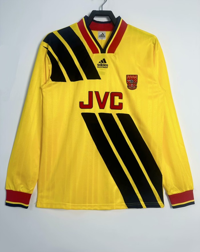 1993-1994 Arsenal Away Long Sleeve Retro Soccer Jersey