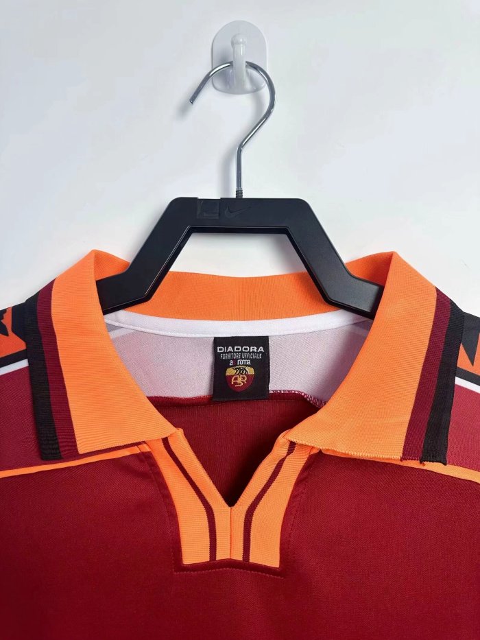 1998-1999 Roma Home Long Sleeve Retro Soccer Jersey