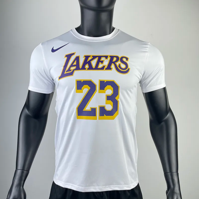 2023 LAKERS JAMES #23 White Quick drying T-shirt