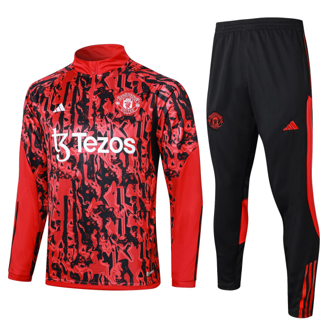 23-24 Manchester United High Quality Half Pull Tracksuit