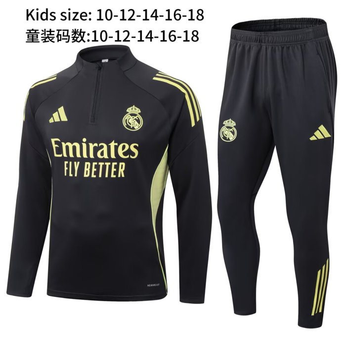 25-26 Real Madrid High Quality Kids Half Pull Tracksuit