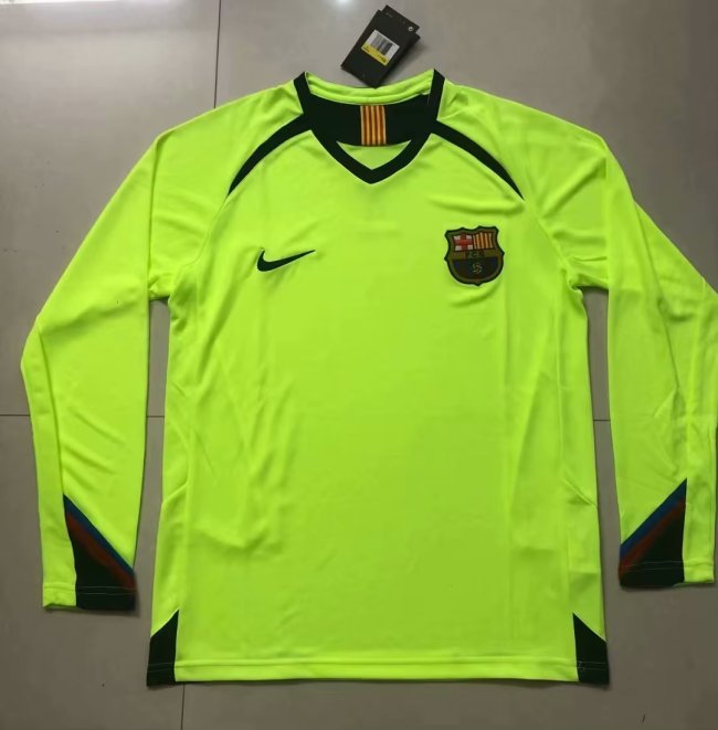 2005-2006 Barcelona Away Long sleeves Retro Soccer Jersey