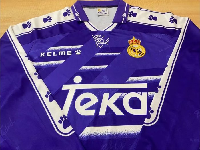 1994-1996 Real Madrid Away Long sleeves Retro Soccer Jersey