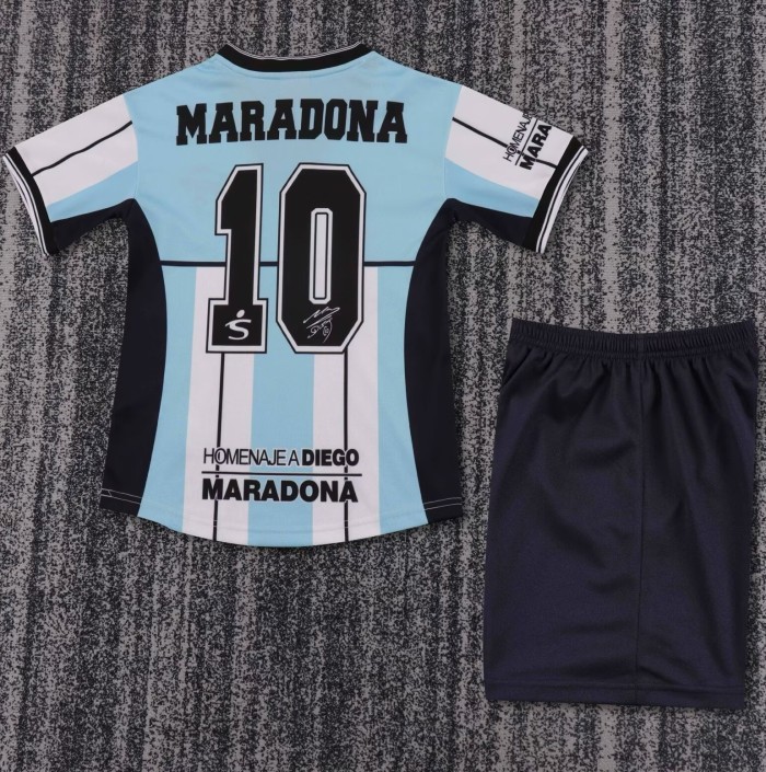 2001 Argentina Commemorative Edition Retro Kids Soccer Jersey