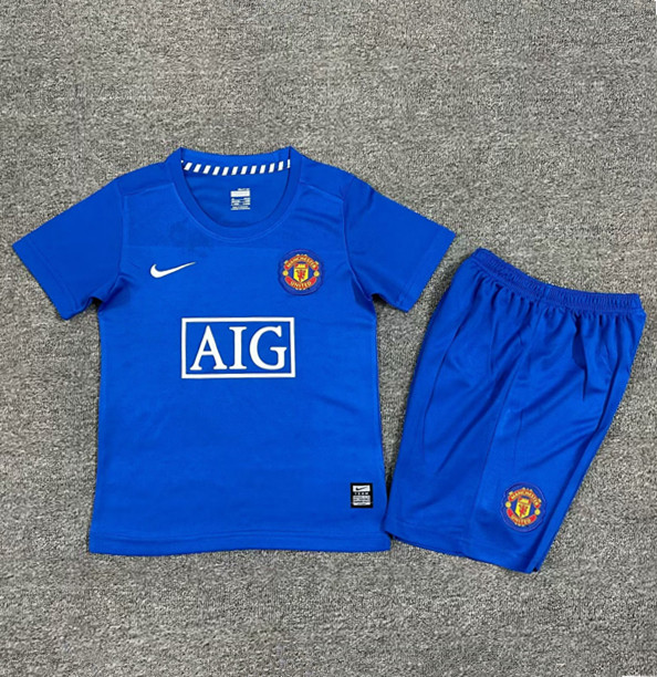 2008-2009 Manchester United Third Retro Kids Soccer Jersey