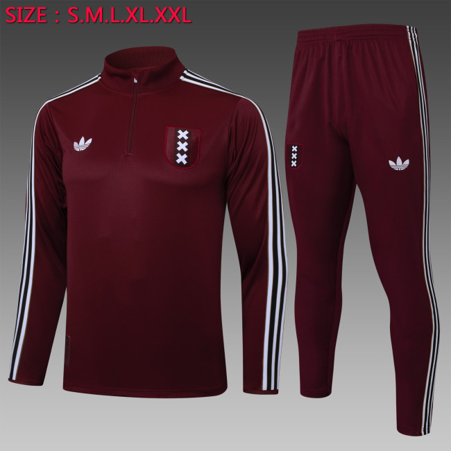 25-26 Ajax High Quality Half Pull Tracksuit
