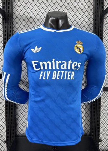 25-26 Real Madrid Third Long Sleeve Player Version Soccer Jersey