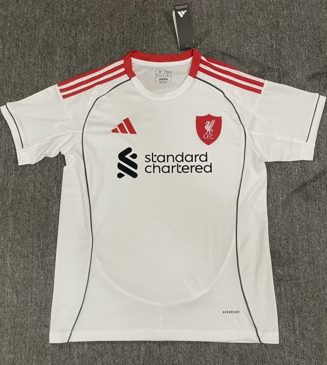 25-26 Liverpool White Special Edition Fans Soccer Jersey