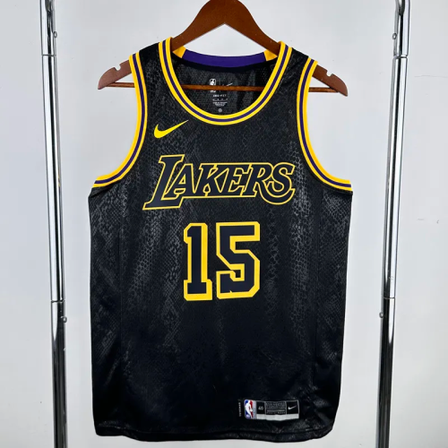 LAKERS REAVES #15 Black Top Quality Hot Pressing NBA Jersey