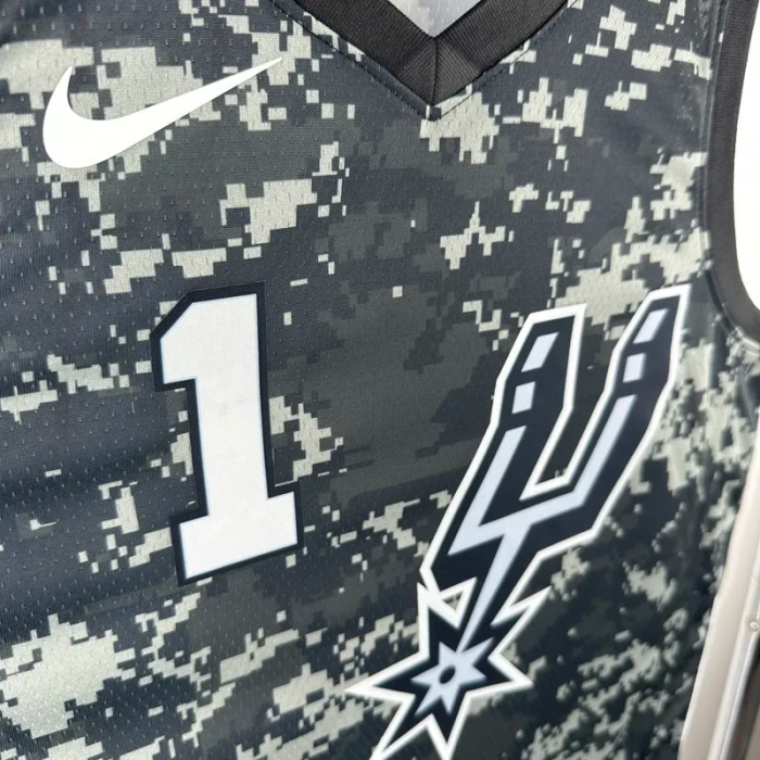 SA Spurs WEMBANYAMA #1 Camouflage color Top Quality Hot Pressing NBA Jersey
