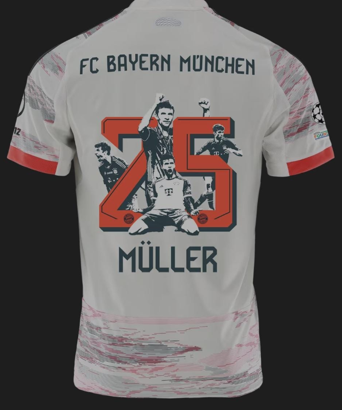 25-26 Bayern Away Long Sleeve Player Version Soccer Jersey (长袖球员)