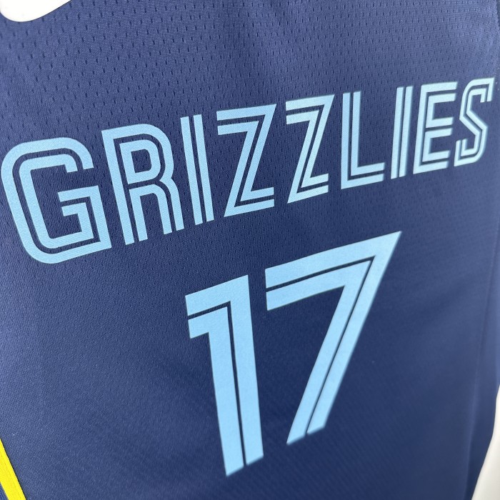 23-24 GRIZZLIES KAWAMURA #17  Dark Blue Top Quality Hot Pressing NBA Jersey