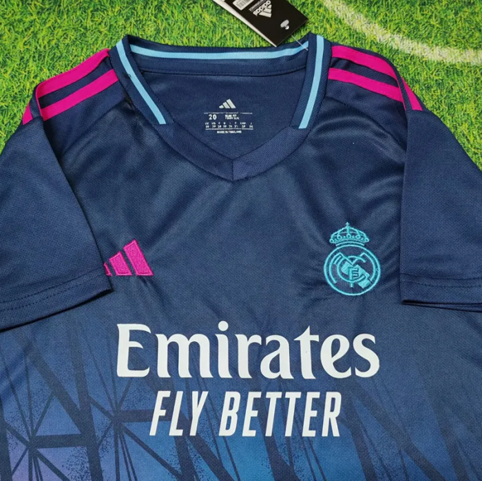 25-26 Real Madrid Royal blue Concept Edition Kids Soccer Jersey 1:1 Thai Quality