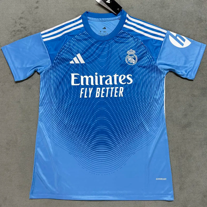25-26 Real Madrid Blue GoalKeeper Fans Soccer Jersey