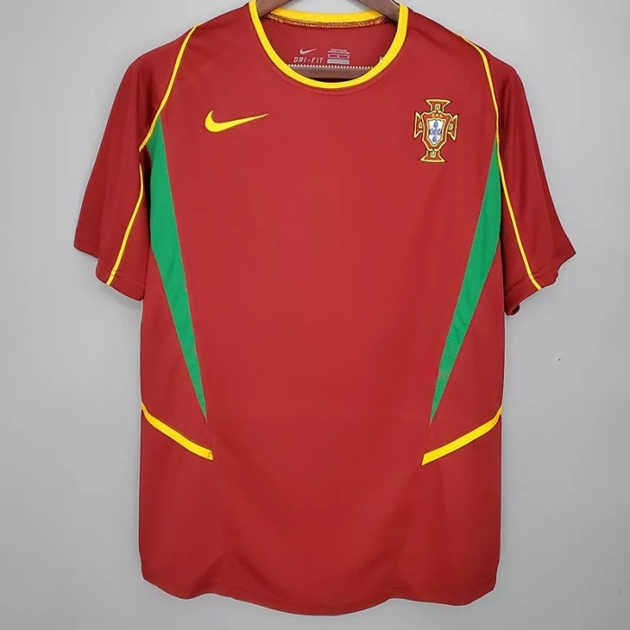 2002 Portugal Home Retro Soccer Jersey