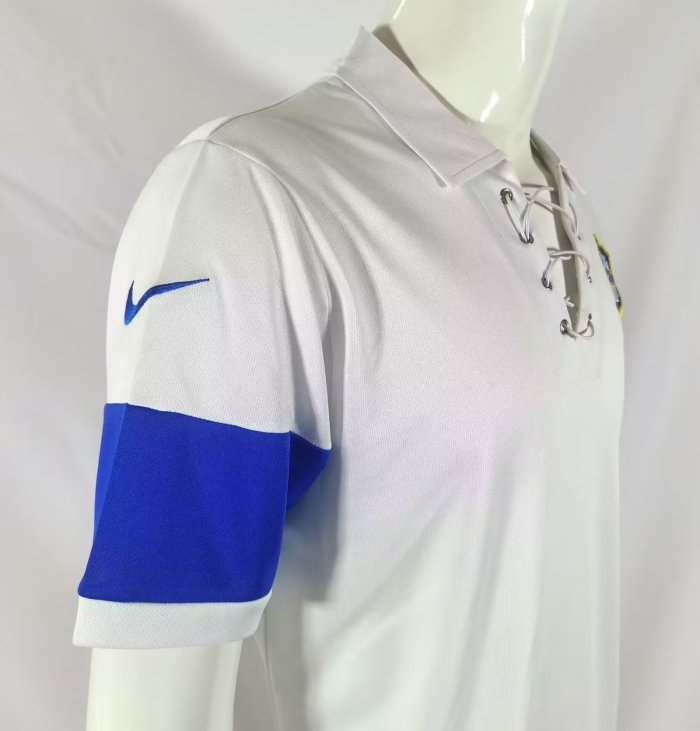 2004 Brazil White Retro Soccer Jersey