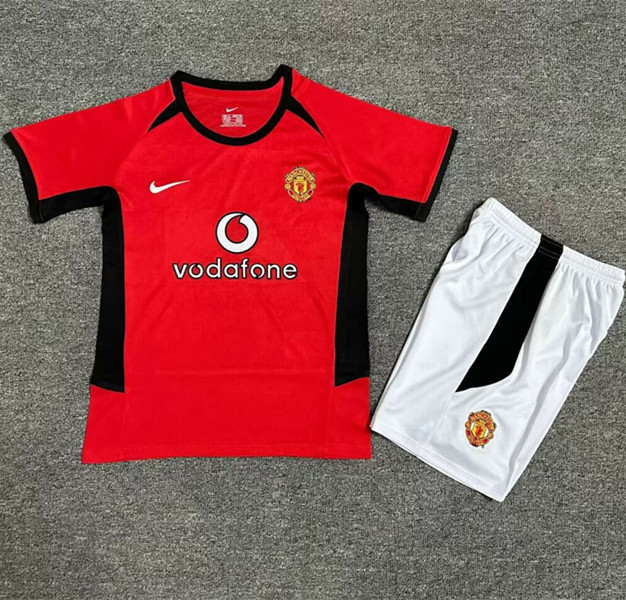 2002-2004 Manchester United Home Retro Kids Soccer Jersey